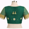 Hand embroidered silk Aari work saree blouse emerald green