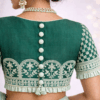 Hand embroidered Aari work saree blouse emerald green