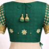 Hand embroidered silk Aari work saree blouse emerald green