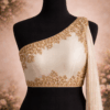 Ivory One-Shoulder Maggam Work Blouse