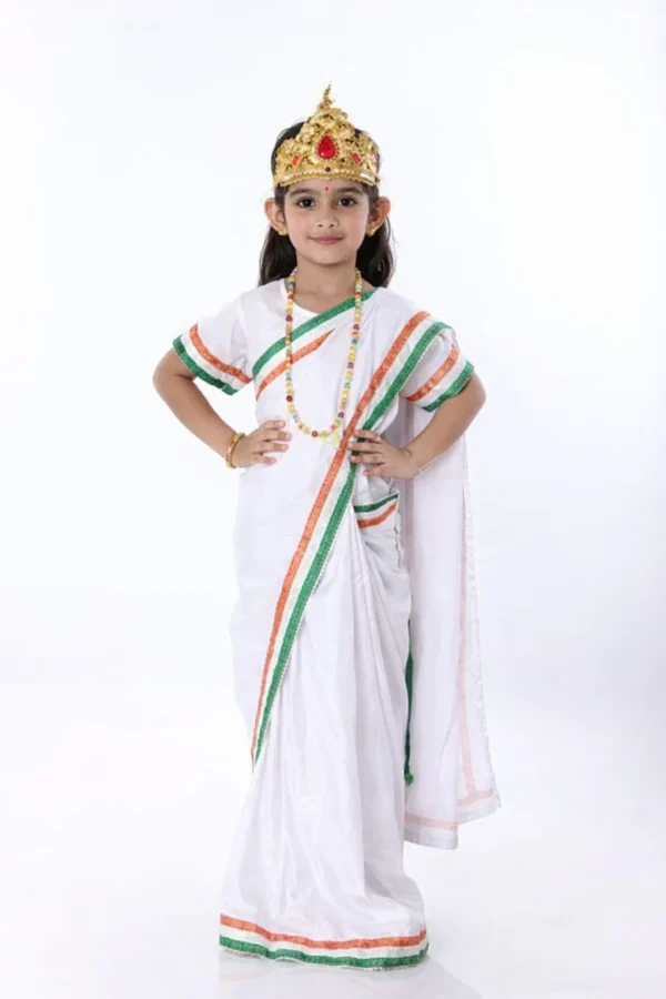 Indian fancy dress for girls Bharat Mata saree costume with custom stitching