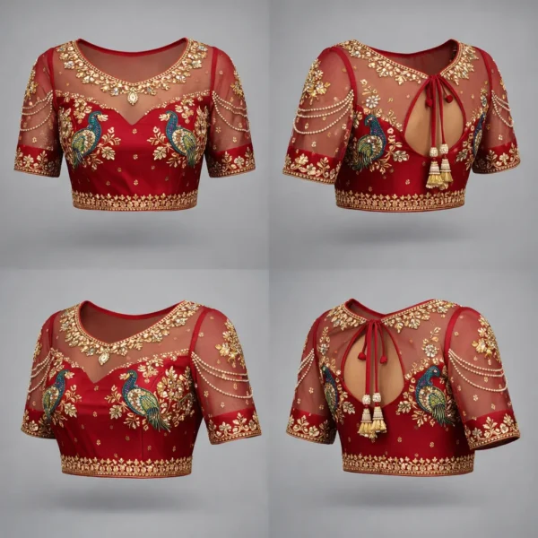360 view bridal Aari blouse modern design
