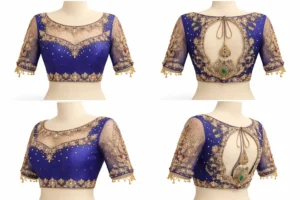 360 view of Aari embroidery bridal blouse