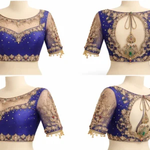 360 view of Aari embroidery bridal blouse