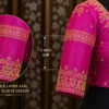 Sleeve design for bridal Aari blouse with double layer embroidery and 5 inch gap maggam work design