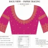Back paper tracing for bridal Aari blouse with double layer embroidery and 5 inch gap maggam work design