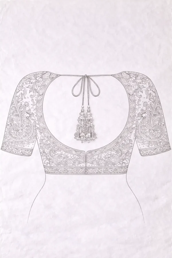 Back blouse Aari embroidery tracing design
