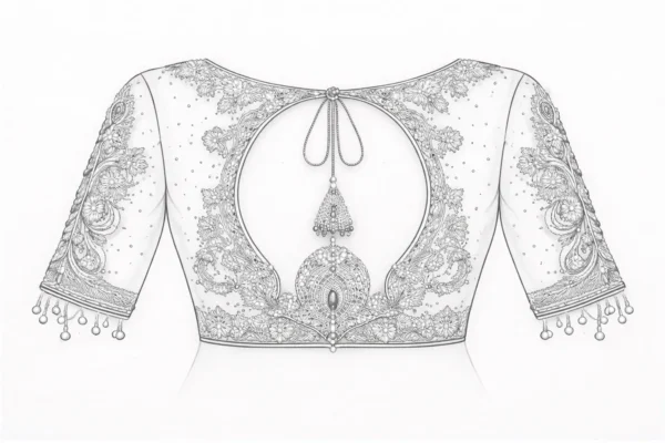 Back blouse Aari embroidery tracing design