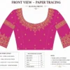 front paper tracing for bridal Aari blouse with double layer embroidery and 5 inch gap maggam work design