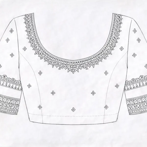 Aari blouse front tracing design
