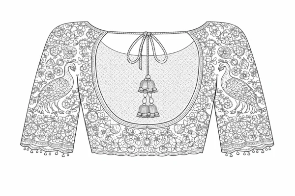 Aari blouse back tracing design for embroidery