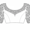 Aari blouse front paper tracing design