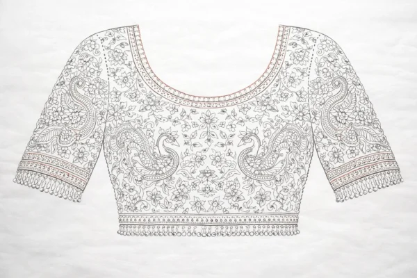 Aari blouse front tracing design for embroidery