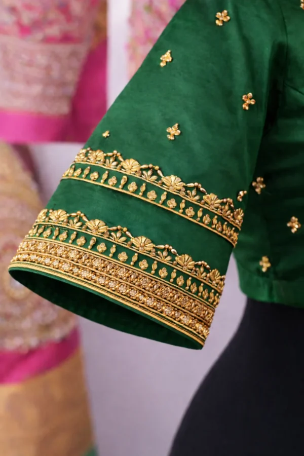 Double border sleeve Aari embroidery design