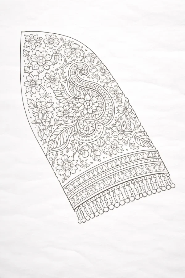 Sleeve Aari design tracing with floral pattern