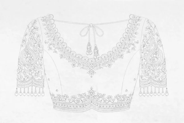 Aari blouse paper tracing back design
