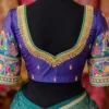 Bridal blouse back neck design Aari work with peacock embroidery
