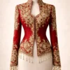 Bridal Aari Work Coat Style Blouse Front View