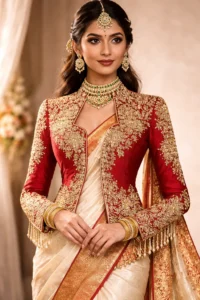 Designer Coat Style Blouse saree View