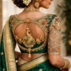 Bridal Aari Blouse with Peacock Maggam Work Design