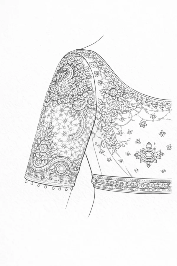 Aari Design Near Me Bridal Blouse India Sleeve View Paper Tracing