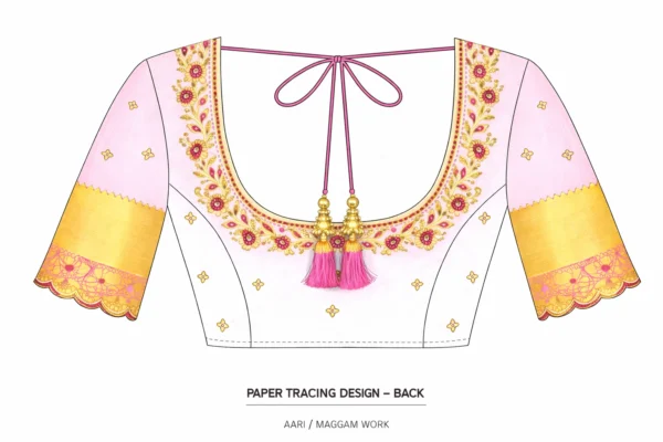 Aari blouse front paper tracing design for embroidery