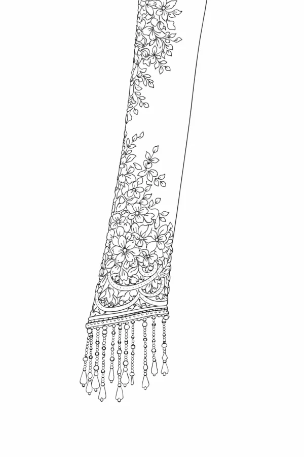 Sleeve Aari Work Tracing Pattern