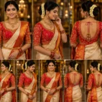 Luxury red bridal Aari embroidery blouse with heavy maggam work