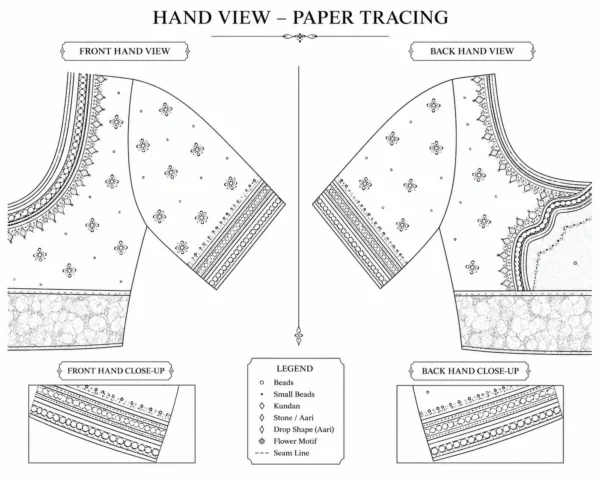 Printable Aari design paper tracing for bridal blouse embroidery