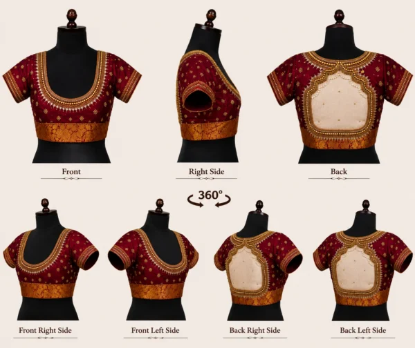 360 degree bridal Aari design blouse collection view