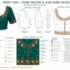 Bridal Aari blouse paper tracing with embroidery details