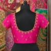 Back view of bridal Aari blouse with maggam embroidery