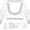 Front blouse paper tracing design for bridal Aari embroidery blouse