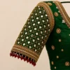 Heavy mirror work sleeve design for bridal Aari blouse