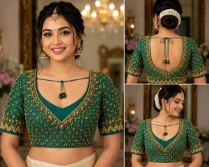 Luxury Fish Scale Bridal Aari Work Blouse Design Every Bride Will Save