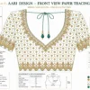 Fish scale bridal Aari embroidery front tracing pattern for Maggam Work