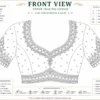 Front paper tracing design for bridal Aari embroidery blouse