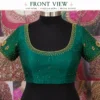 Green bridal Aari blouse front view with maggam work
