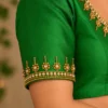Designer sleeve embroidery with Aari work and Zardosi border