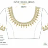 Front paper tracing design for bridal Aari embroidery blouse