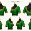 360-degree bridal Aari blouse design view with front back and side angles