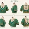 360 degree luxury bridal Aari blouse design with heavy Maggam Work