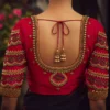 Deep Back Bridal Aari Blouse with Handcrafted Maggam Work