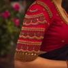 Heavy Sleeve Aari Embroidery with Zardosi and Kundan Work