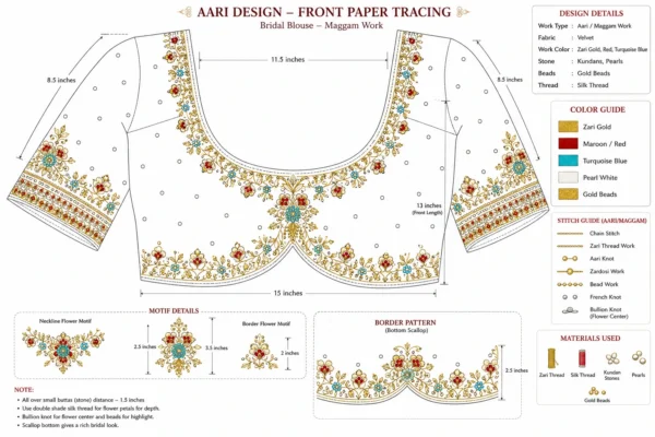 Bridal Aari Embroidery Paper Tracing Design Guide