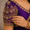 Heavy bridal maggam work sleeve with kundan stones and zari detailing