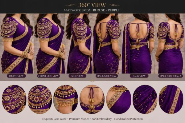 360 degree bridal Aari blouse design with luxury maggam embroidery