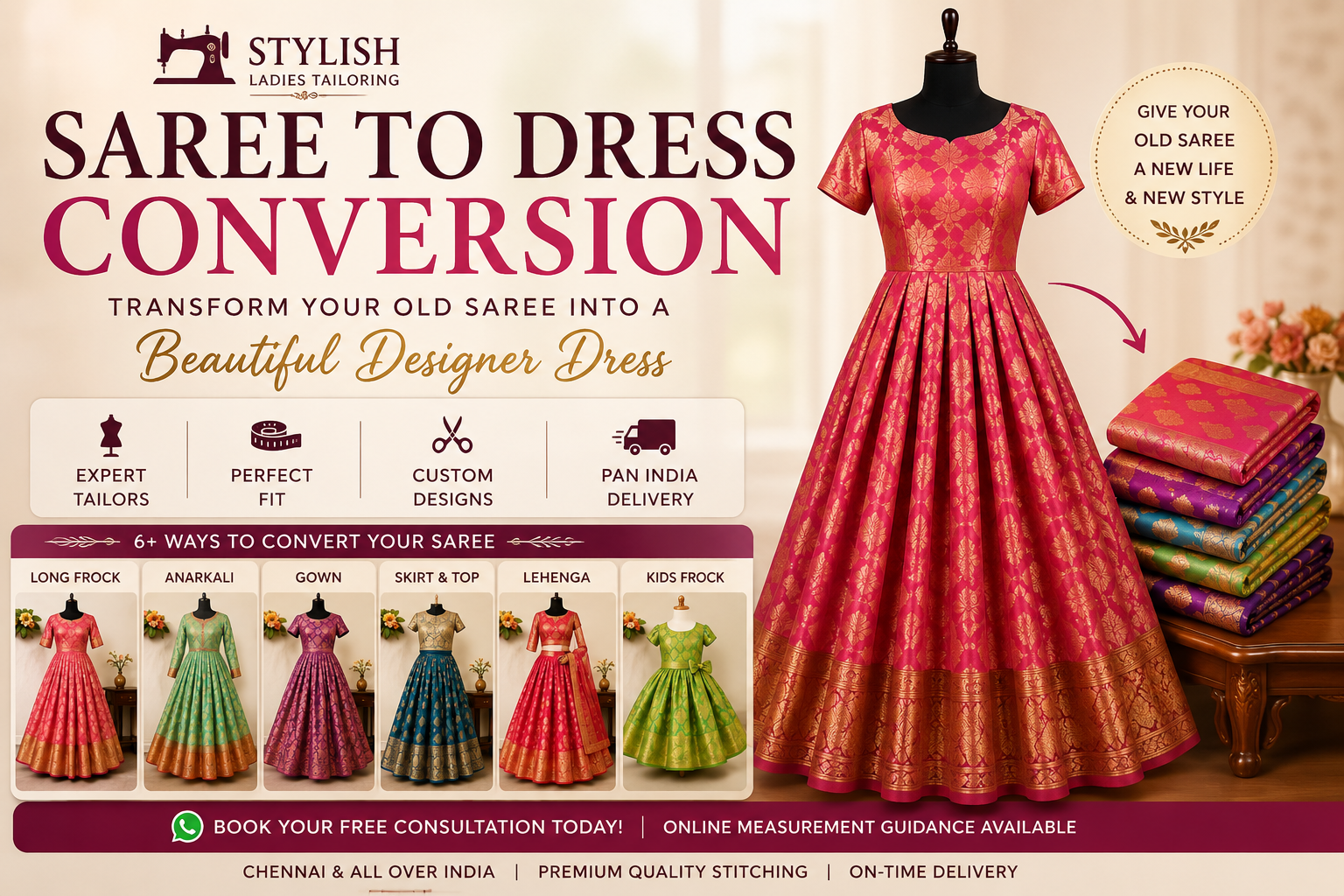 Saree to dress Conversion Chennai