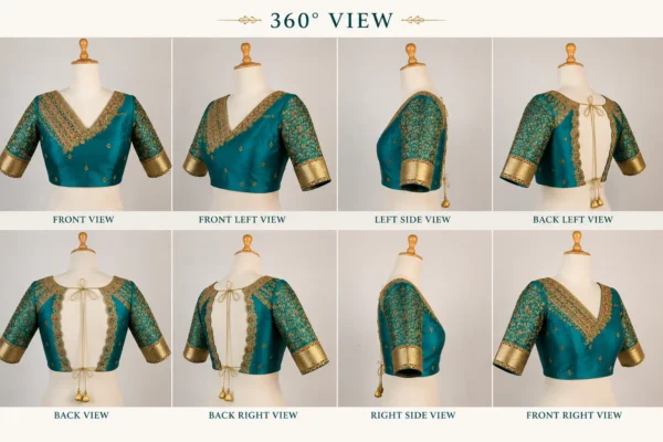 Luxury Bridal Aari Blouse Design Complete 360 Degree Product View