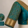 Heavy Aari Embroidery Sleeve Design with Antique Gold Maggam Work
